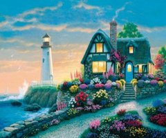 Розмальовка по номерах 30 * 40см "Будиночок біля моря" OPP (полотно на рамі з краск.кісті), K2745770OO1361EKTL_O - фото товару