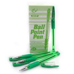 Ручка кулькова масляна "Tianjiao" з грипом, зел., K2713051OO501P-gren - фото товару