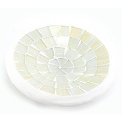 Блюдо терракотовое с белой мозаикой (11х11х3 см), K330266A - фото товара