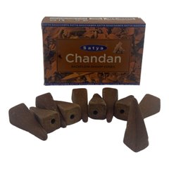 Chandan Backflow Dhoop Cone (Сандал)(Satya) 10 конусов в упаковке, K334983 - фото товара