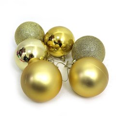 Набір ялинкових кульок "GOLD" 7см, 6шт, OPP, K2742386OO0570G-7 - фото товару