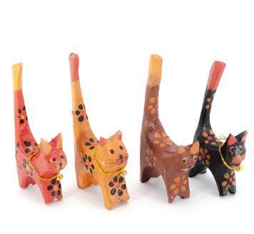 Кошки деревянные кольцедержатели (н-р 4 шт)(11х5х7,5 см) цена за набор, K329854 - фото товара