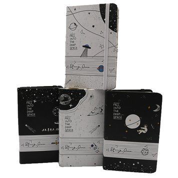 Блокнот на гумці "Space", лінія, кол торець, жовтий бум, 14*9см, Р96, 70g, mix, 1шт/етик., K2746518OO9357-A6 - фото товару