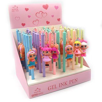 Ручка детская с подвесом "Girls" 0,5мм, гелевая, синяя, soft touch, mix, 36шт/этик., K2745389OO2277DSCN - фото товара