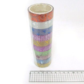 Скотч декоративный пленка с напылением 1,5см*3м 10pc/tub, mix10, 10шт/этик., K2737067OO3568IMG - фото товара