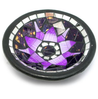 Тарелка терракотовая с мозаикой "Лотос" (d- 14,5 h-3 см), K329458 - фото товара