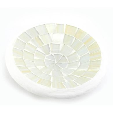 Блюдо теракотове з білою мозаїкою (11х11х3 см), K330266A - фото товару