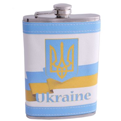 Фляга из нержавеющей стали обтянута кожей Украина F-179-10, F-179-10 - фото товара