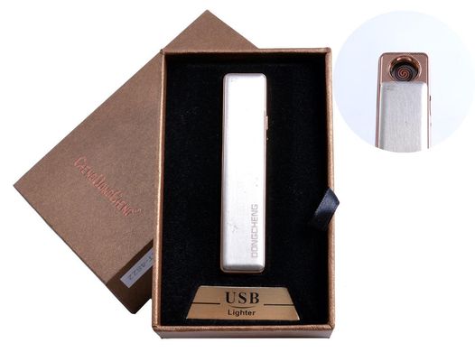 USB зажигалка в подарочной упаковке (спираль накаливания, белая) №4822-1, №4822-1 - фото товара