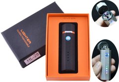 Електроімпульсна запальничка в подарунковій упаковці Lighter (Подвійна блискавка, USB) №HL-28 Black, №HL-28 Black - фото товару