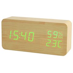 Часы сетевые VST-862S-4 зеленые, (корпус желтый) температура, влажность, USB, SL8435 - фото товара