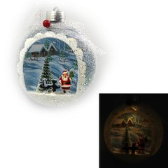 Елочный шар LED 3D фигурка "Дед Мороз" 12см 1шт/этик, K2752054OO001BL-YZ - фото товара