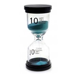 Годинник пісковий (10 хвилин) "Бірюзовий пісок" (10х4,5х4,5 см), K330777D - фото товару