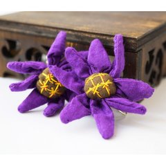 Сережки ганчірні Квітка фіолетовий, K89080444O1807716171 - фото товару