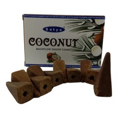 Coconut Backflow Dhoop Cone (Кокос) (Satya) 10 конусів в упаковці, K334984 - фото товару