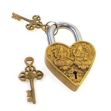 Замок бронзовый "Сердце" (12х7,5х2,5 см)(430 г), K333980 - фото товара