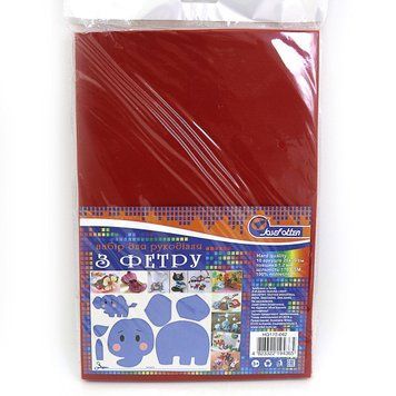 Фетр Medium HARD 170GSM 1,2мм "Темно-красный" 10PC/OPP A4, K2742963OO170MHQ-042 - фото товара
