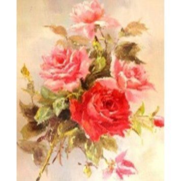 Алмазная мозаика по номерам 40*50 "Розы" карт уп. (полотно на раме), K2755315OO71062_BGLE - фото товара