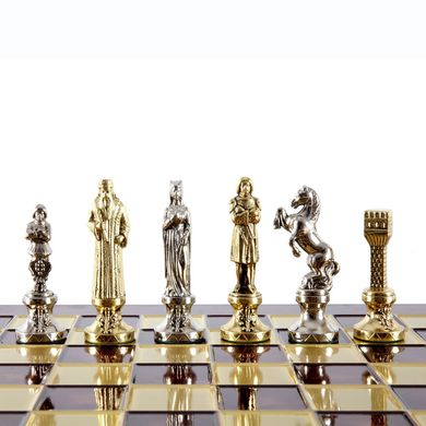 S9RED шахматы "Manopoulos", "Ренесанс", латунь, в деревянном футляре, красные, фигуры золото/серебро ,36х36см, 5,6 кг, S9RED - фото товара