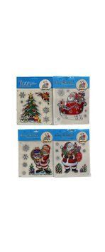 Наклейки для вікон силікон "Santa" 19*25см, mix 1шт/етик, K2751246OO6527-P3-17 - фото товару