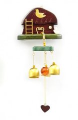 Колокольчик дверной "Дом с лесенкой" дерево + 3 бронзовых колокольчика, K89250041O1137475793 - фото товара