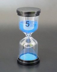 Песочные часы "Круг" стекло + пластик 5 минут Голубой песок, K89290183O1137476230 - фото товара