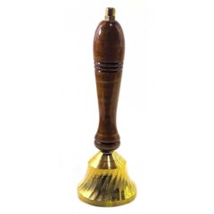 Дзвіночок бронза з дерев'яною ручкою (16,3х6х6 см), K325783 - фото товару