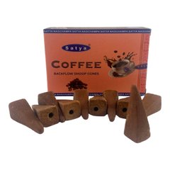 Coffee Backflow Dhoop Cone (Кофе)(Satya) 10 конусов в упаковке, K334985 - фото товара