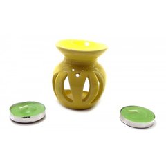 Аромалампа керамическая ,подарочный набор желтая (12х8х7см), K332390C - фото товара
