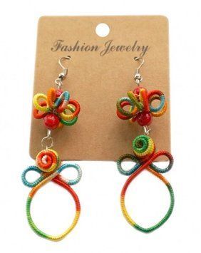 Серьги плетённые "Двойные" №6, K89080051O362834751 - фото товара