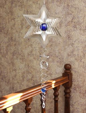 3D Мобиль Звезда Давида + стеклянный шар белый металл, K89250108O1252434586 - фото товара