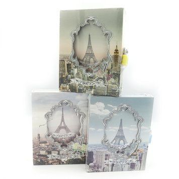 Блокнот в короб. на замочку "Париж" 12,5*14,5см, 70G, P45, mix3,1шт/етик, K2753727OO0241B-YH64 - фото товару