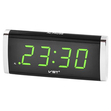 Часы сетевые VST-730-2 зеленые, 220V, SL1048-sk - фото товара