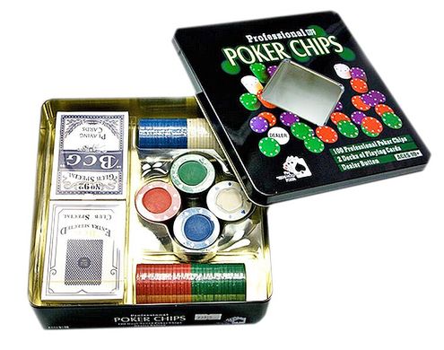 Покерный набор (2 колоды карт, 100 фишек), 100T2 - фото товара