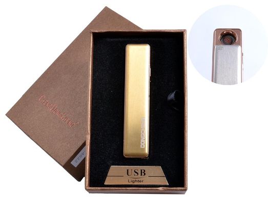 USB зажигалка в подарочной упаковке (спираль накаливания, золото) №4822-2, №4822-2 - фото товара