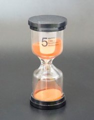 Пісочний годинник "Коло" скло + пластик 5 хвилин Помаранчевий пісок, K89290183O1137476231 - фото товару