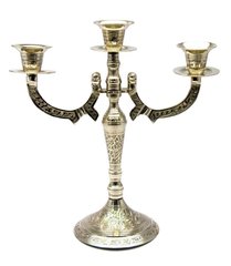 Підсвічник на 3 свічки "Срібло" (25х24,5х10,5 см)(Candle Stand 3C Nkl), K324478 - фото товару