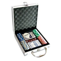 Покерный набор в алюминиевом кейсе (2 колоды+100 фишек)(23х20,5х6см)(вес фишки 4 гр. d-33мм), K323713 - фото товара