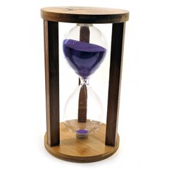 Часы песочные бамбуковые 60 мин фиолетовый песок (19х11х11 см), K332884B - фото товара