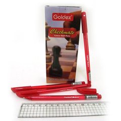 Ручка масляна Goldex "Checkmate #744 Індія 0,7 мм червона, K2730547OO744-rd - фото товару