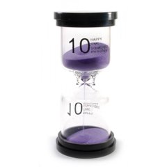 Часы песочные (10 минут) "Фиолетовый песок" (10х4,5х4,5 см), K330777B - фото товара