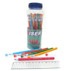 Ручка масляна Wiser "Alfa" 0,6 мм банку/30шт, корпус mix, синя, K2734143OOalfa-bl - фото товару