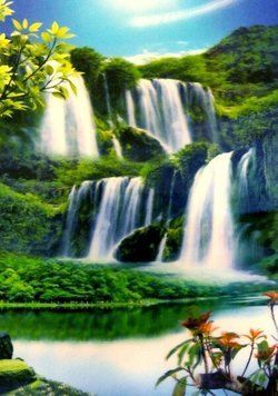 Постер голографічний №37 Водоспад + гори, K89040083O1137470697 - фото товару