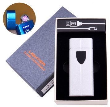 Электроимпульсная зажигалка в подарочной коробке LIGHTER (USB) №HL-131 Silver, №HL-131 Silver - фото товара