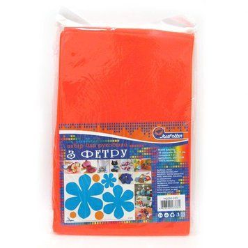 Фетр HARD 200GSM 1,2 мм "Яскраво-помаранчевий" 10PC/OPP A4, K2733973OO200HQ033 - фото товару