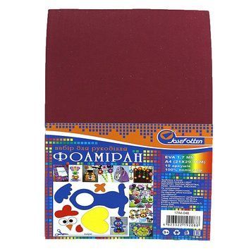 Фоамиран EVA 1.7&plusmn;0.1 MM "Бордовий" A4 (21X29.7CM), K2741379OO17A4-048 - фото товару