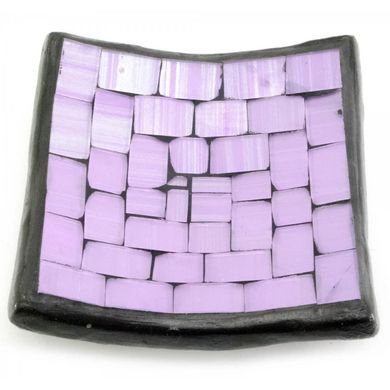 Блюдо теракотове з фіолетовою мозаїкою (10х10х2 см), K330272 - фото товару