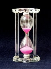 Пісочний годинник в скляному корпусі круглі Рожевий пісок, K89290138O1137476181 - фото товару
