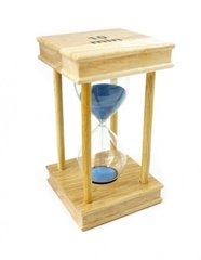 Песочные часы "Квадрат" стекло + светлое дерево 10 минут Голубой песок, K89290197O1137476286 - фото товара