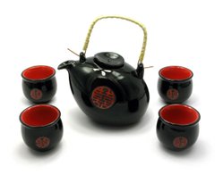 Сервіз керамічний чайник ,4 чашки)(27х16х11 см), K327898 - фото товару